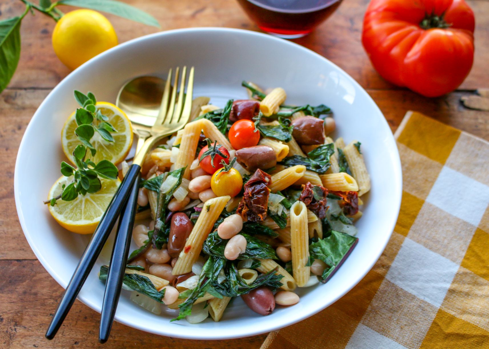 Penne with White Beans and Greens