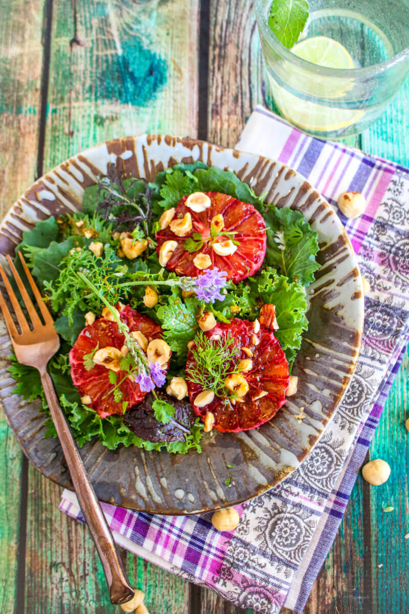 Blood Orange Hazelnut Kale Salad -- Sharon Palmer, MSFS, RDN
