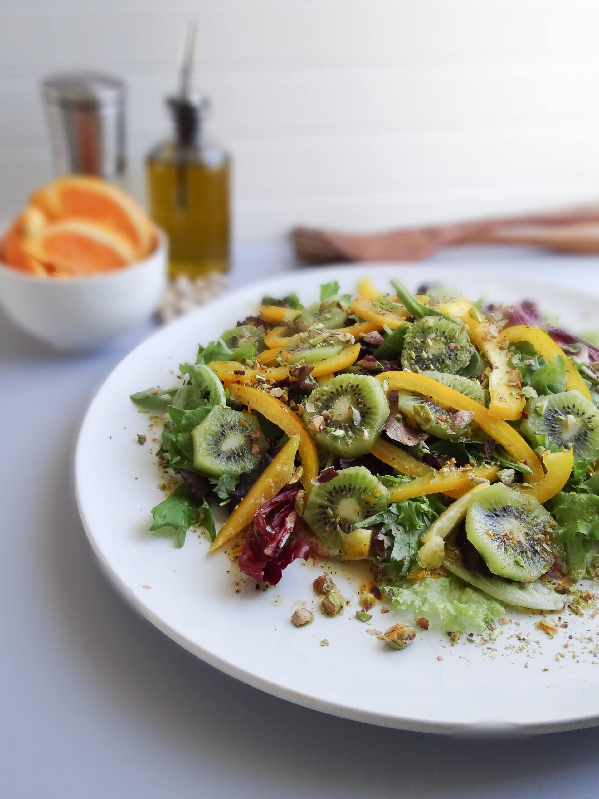 Kiwi Herb Salad with Pistachios and Orange DressingSharon PalmerSharon Palmer, The Plant Powered Dietitian