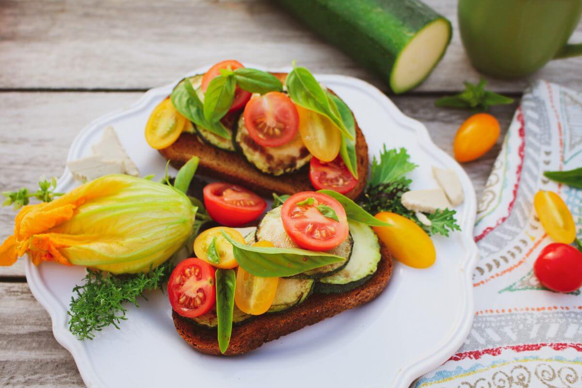 Straightforward Zucchini Tomato Sandwich – Sharon Palmer, The Plant Powered Dietitian
