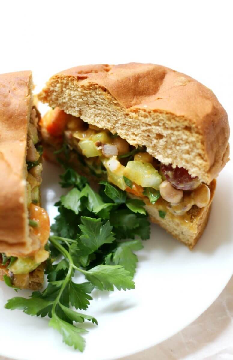 Curried Black Eyed Pea Salad Sandwiches 1