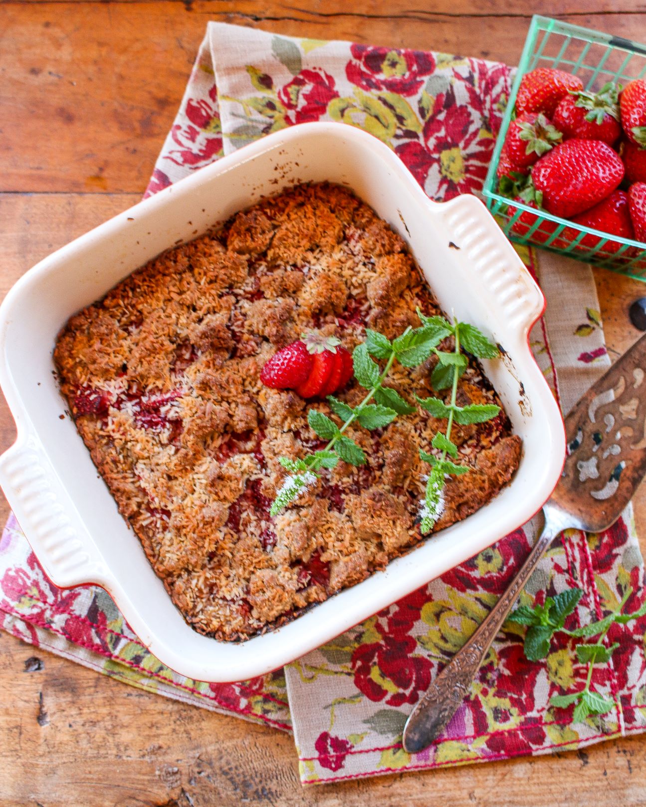 Strawberry Blondies with Coconut
