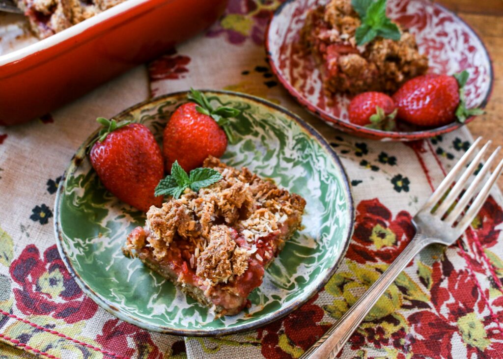 Strawberry Blondies with Coconut