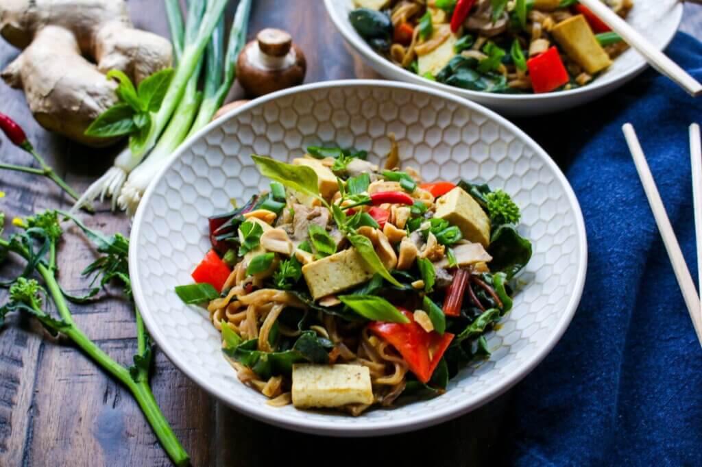 Noodle Bowl with Thai Tofu and Vegetables - Sharon Palmer, The Plant ...