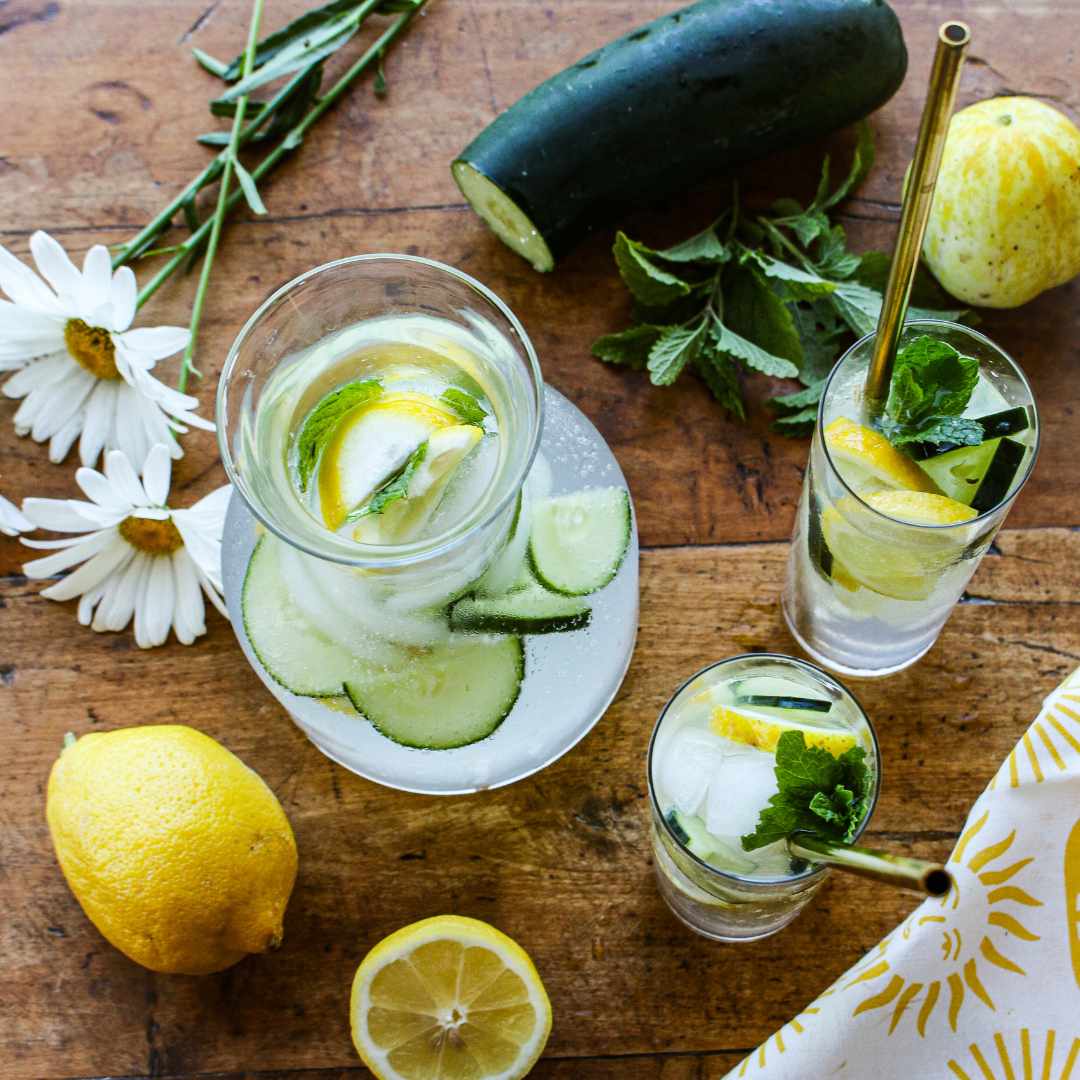 Mint Water with Lime and Lemon