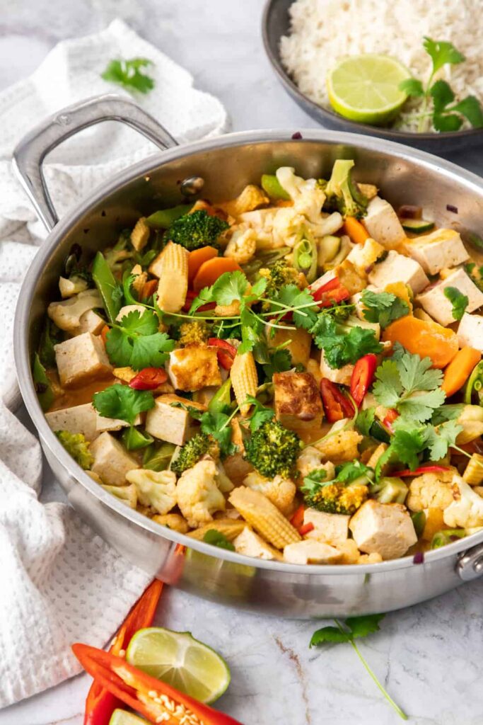Red Curry Coconut Stir Fry Tofu Vegetables 2