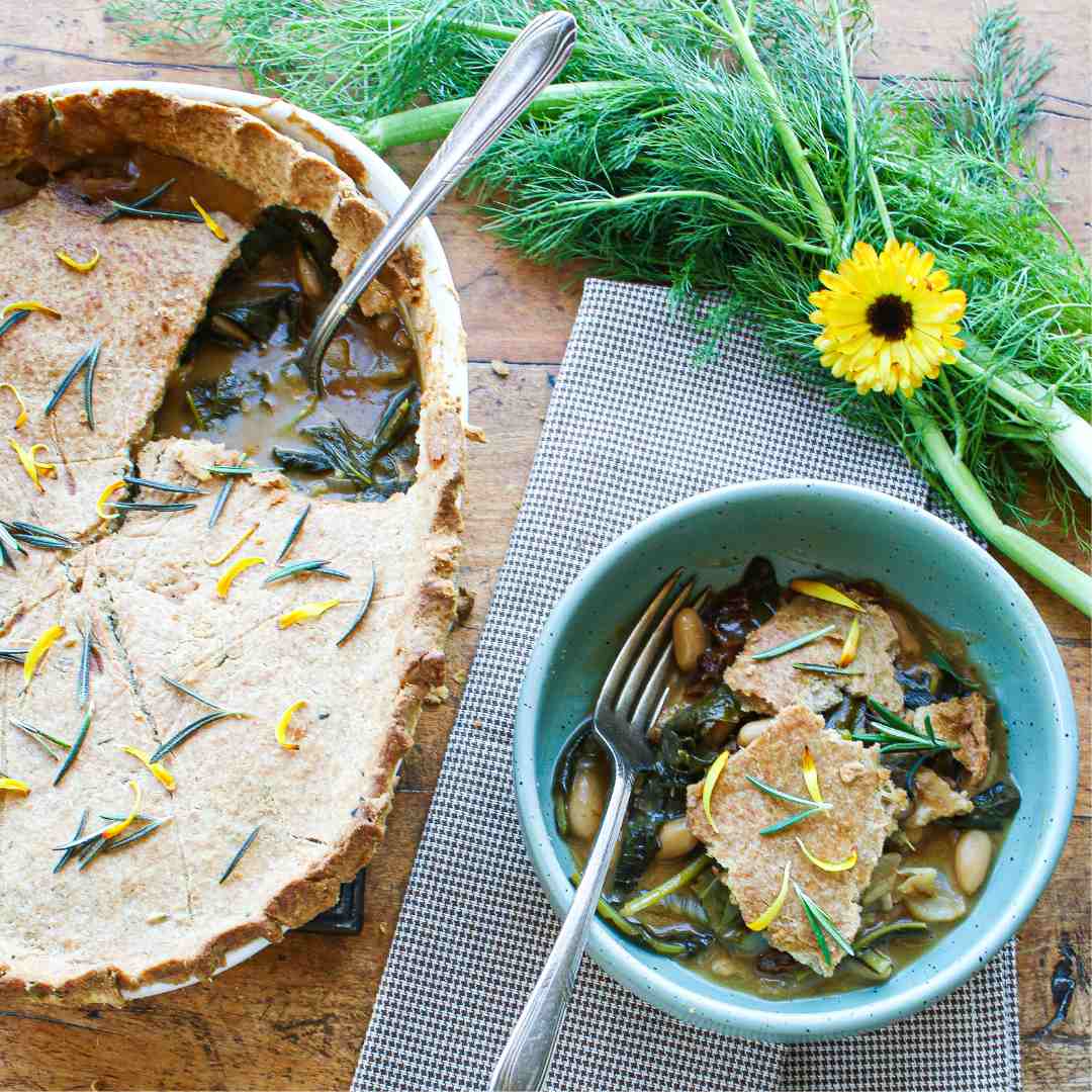 Tuscan Kale and White Bean Savory Pie